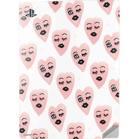 Bouffants and Broken Hearts Winking Hearts PS5 Digital Edition Console Skin